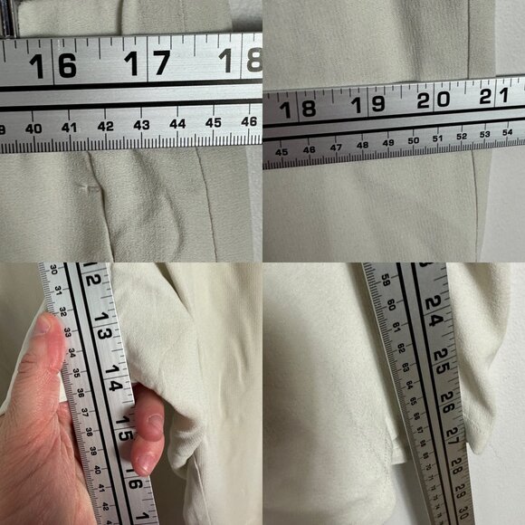 Eileen Fisher 100% Silk White Elastic Waist Pants Womens Size Large Straight - Picture 11 of 11